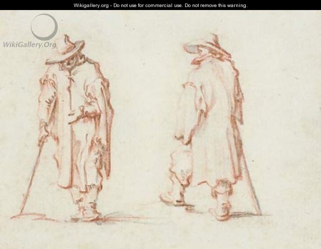 Two men in hats and long coats - Jacques Callot