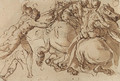 Soldiers on horseback pursued by foot-soldiers - Jacopo Bertoia