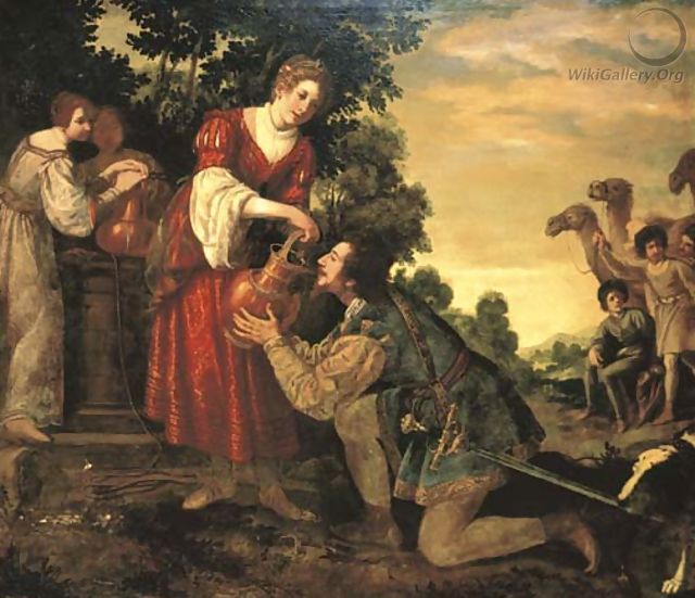 Rebecca and Eliezer at the Well - Jacopo Vignali