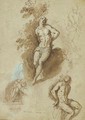 Three studies of Saint Sebastian tied to a tree, - Jacopo d'Antonio Negretti (see Palma Giovane)