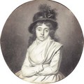 Portrait of a lady wearing a hat, arms crossed - Jacques-Antoine-Marie Lemoine