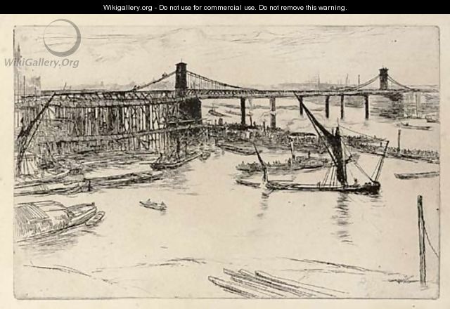 Old Hungerford Bridge - James Abbott McNeill Whistler