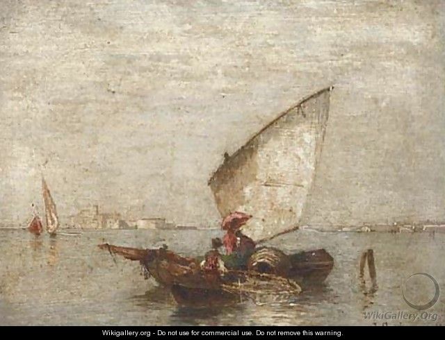 Trading vessels on the Lagoon, Venice; and Another similar - Jacob Gehrig