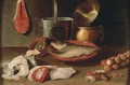 Bream in a stoneware bowl with onion - Jacob Fopsen van Es