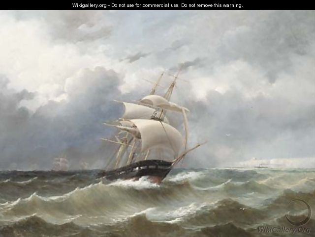 The return of the squadron of Prince Hendrik of the Netherlands by the English coast in 1847 - Jacob Eduard Van Heemskerck Van Beest