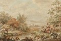 A mountainous landscape with maids milking a goat on the bank of a stream - Jacob Cats