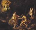 Jupiter and nymph, with Juno above - Jacob Jordaens