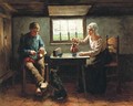Teatime in a rural interior - Jacob Simon Hendrik Kever