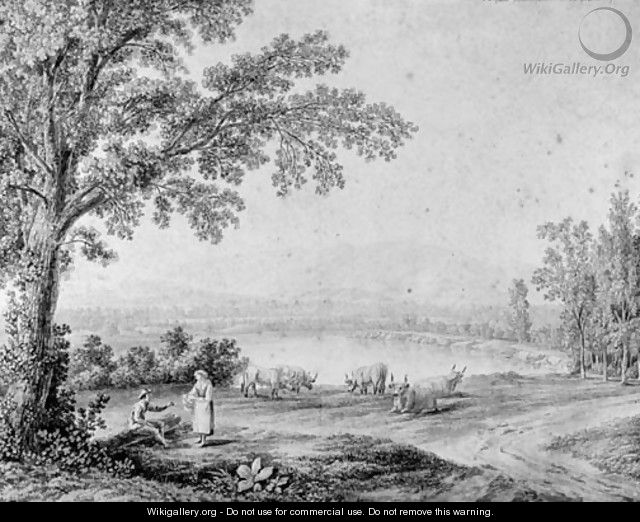A view of the lake at Persano - Jacob Philipp Hackert