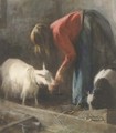 Feeding the goats - Jacobus Frederick Sterre De Jong