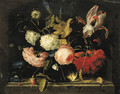 Roses and irises - Jacob van Walscapelle