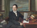 A Gentleman at his writing table, Venice beyond - Italian School