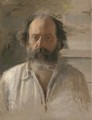 Portrait of a gentleman, bust-length, in a white shirt - Italian School