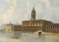 Gondolas before the Doge's Palace, Venice - Italian School