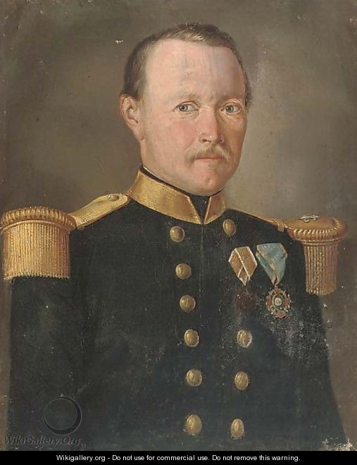 Portrait of an officer, though to be from the Rifle Company of the 1st Swiss Regiment of the army of the Kingdom of the Two Sicilies - Italian School