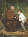 Monk reading to a boy - Italian School