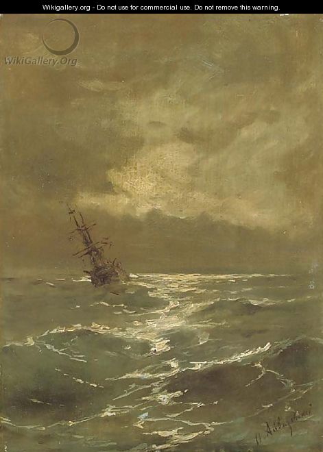 A brig at anchor - Ivan Konstantinovich Aivazovsky