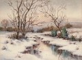A stream in a winter landscape - Iulii Iul'evich (Julius) Klever