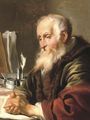 An elderly scholar at his desk - Jacob Adriaensz Backer