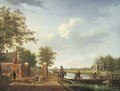 A view of Amsterdam from the 't Spaarne canal in Slooterdijk - Isaak Ouwater