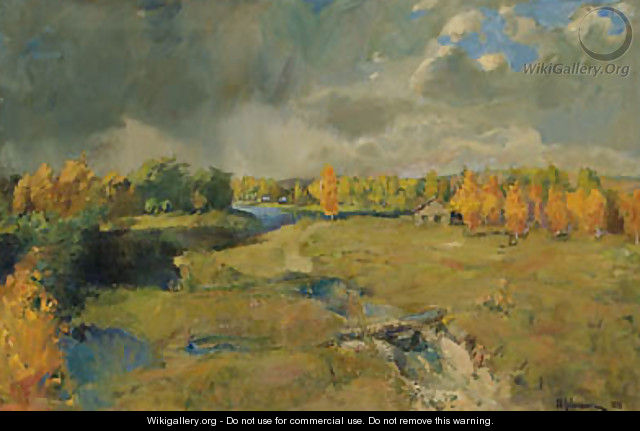 Golden Autumn by the River - Isaak Ilyich Levitan