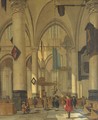 The interior of a Dutch church - Isaak Nickelen
