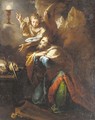 The Eucharist appearing to a kneeling King - Italian School