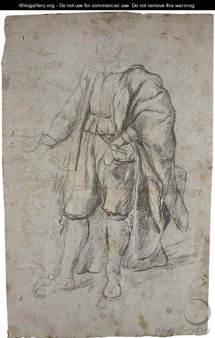 Study of a man wearing a cloak - Italian School