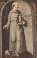 Saint Francis standing in a trompe l'oeil niche - Italian School