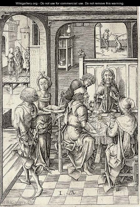 Christ at Emmaus - Israhel van, the Younger Meckenem