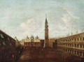 The Piazza de San Marco, looking east, the basilica beyond - Italian School