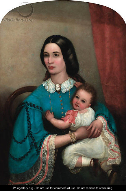 Portrait Of A Mother And Child - Italian School
