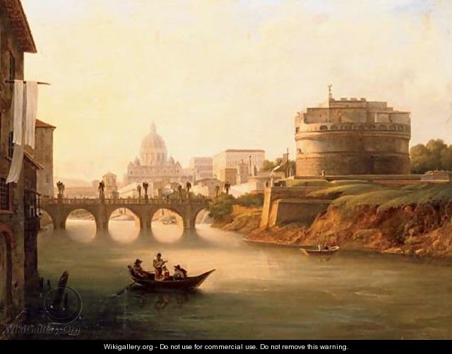 A view of the Tiber with Castel Sant