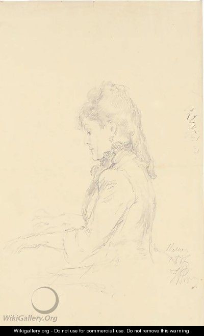 A presumed portrait of Sophie Menter (1846-1918) - Ilya Efimovich Efimovich Repin