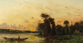 Pecheur au bord de la riviere - Hippolyte Camille Delpy