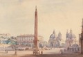 The Piazza del Popolo, Rome - Ippolito Caffi