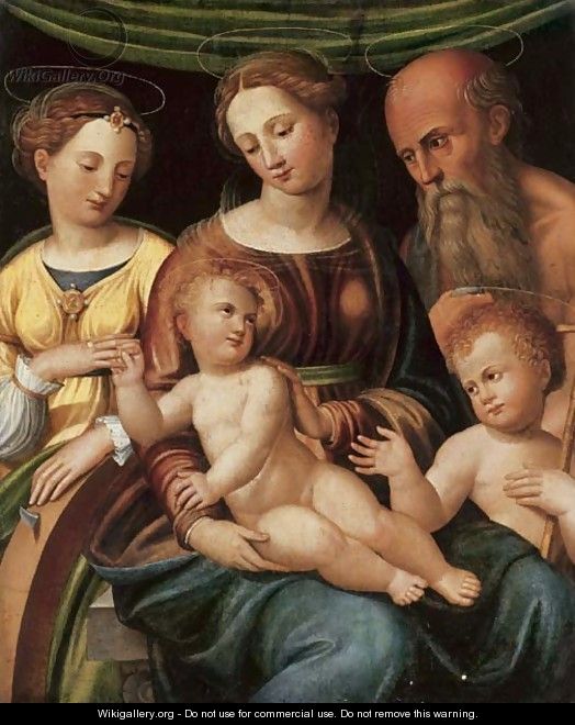 The Mystic Marriage of Saint Catherine with the Infant Saint John the Baptist and Saint Jerome - da Imola (Francucci)