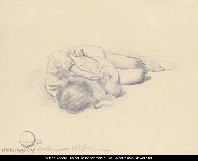 Study of a sleeping child - Ilya Efimovich Efimovich Repin