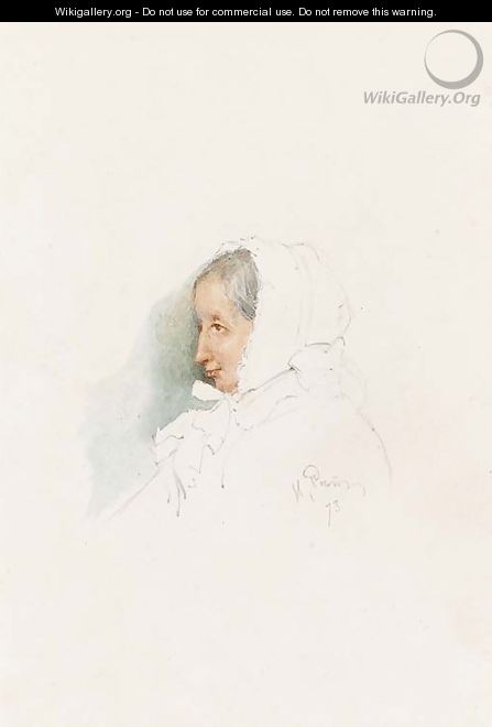 Portrait of an elderly Lady - Ilya Efimovich Efimovich Repin