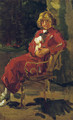A lady in a red dress - Isaac Israels