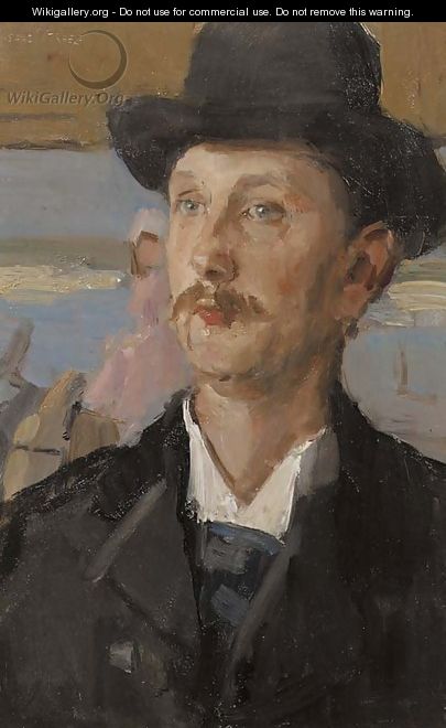 A friend of the artist in his studio - Isaac Israels