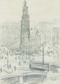 A bird's-eye view of the Munttoren, Amsterdam - Isaac Israels