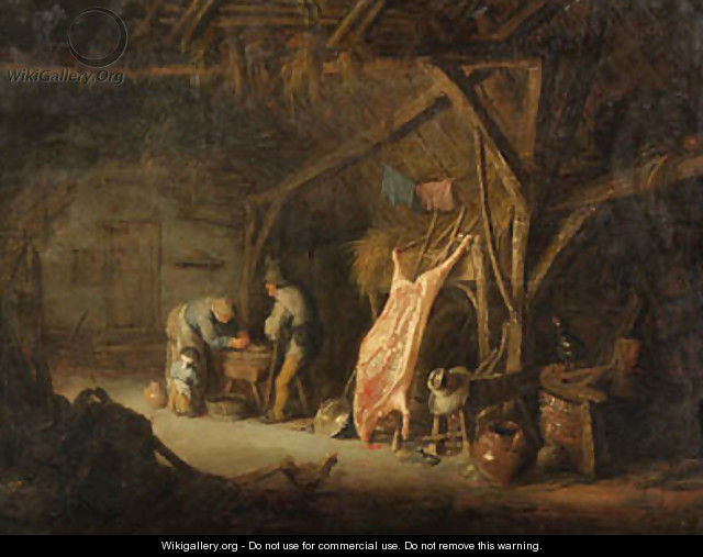 Peasants in a barn - Isaack Jansz. van Ostade