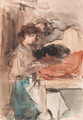Seamstresses at work in Paguin's studio, Paris - Isaac Israels