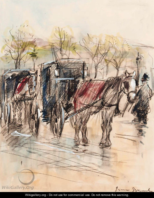 Horse drawn carriages - Isaac Israels