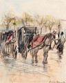 Horse drawn carriages - Isaac Israels