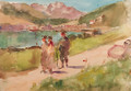 Going for a walk by a mountain lake near Bern, Switzerland - Isaac Israels