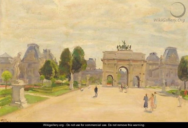 Devant le Louvre, Jardin des Tuilleries, Paris - Isaac Israels