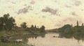 Soleil couchant A  St. Pierre de la Garonne - Hippolyte Camille Delpy