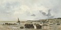 Le retour des pecheurs sur une plage, Normandie - Hippolyte Camille Delpy
